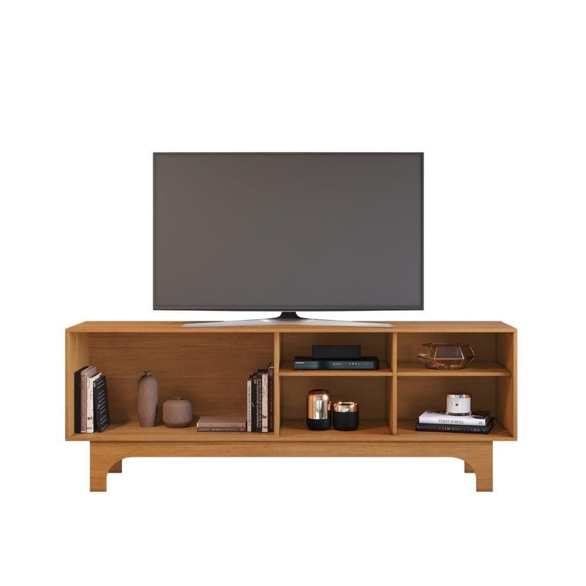 Rack Para TV Até 70 Polegadas Atenas 200cm MDF MDP Com Portas Correr Cinza Móveis Atenas - imagem 3
