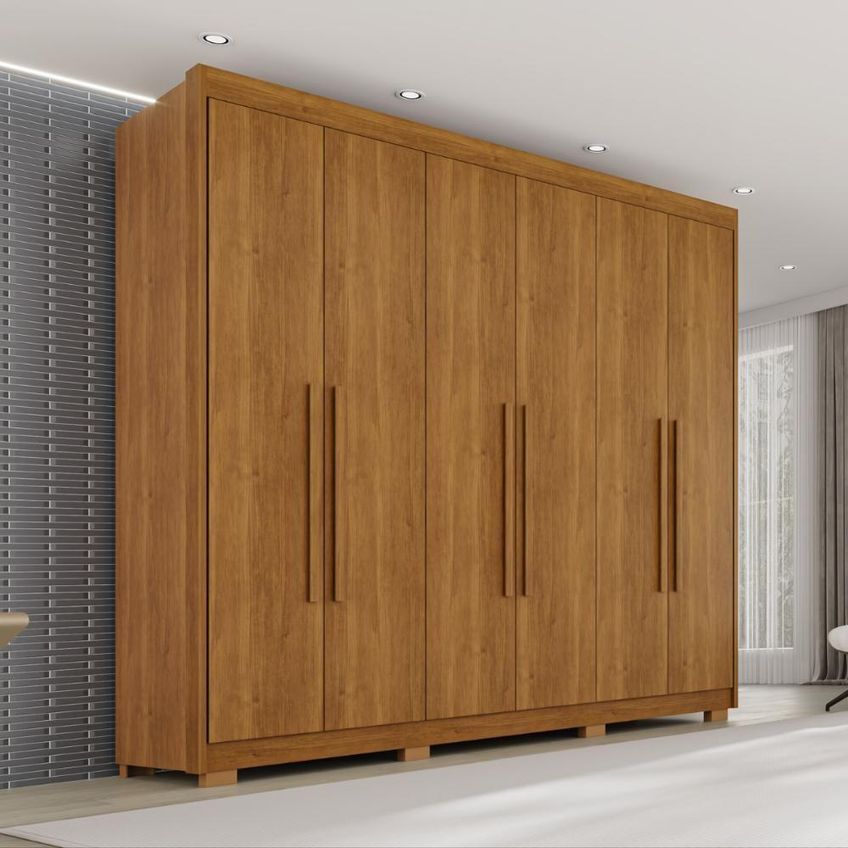 Guarda Roupa Casal Elegance Plus 6 Portas De Bater 6 Gavetas MDF Cinamomo 240cm Elegance - imagem 4