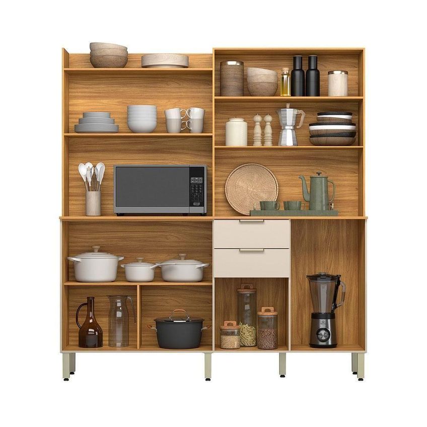 Cozinha Compacta Pitaya 7 Portas 2 Gavetas MDF-MDP 178cm Off White Demóbile - imagem 4