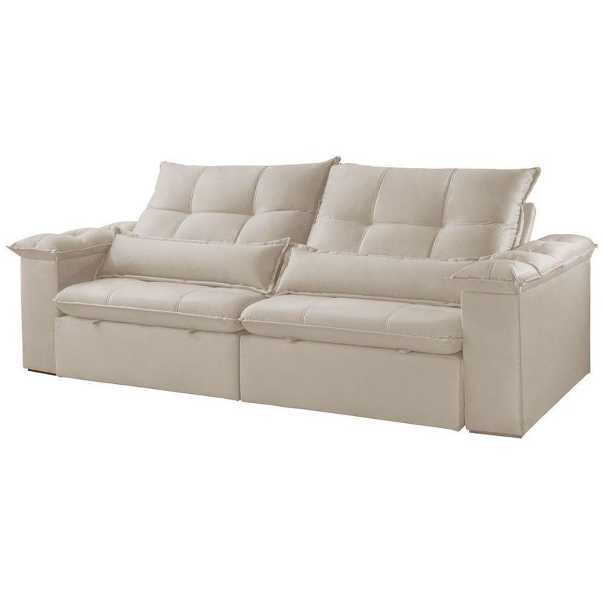 Sofá A294 3 Lugares Retrátil E Reclinável 290cm Creme Meu Sofá Online - imagem 5