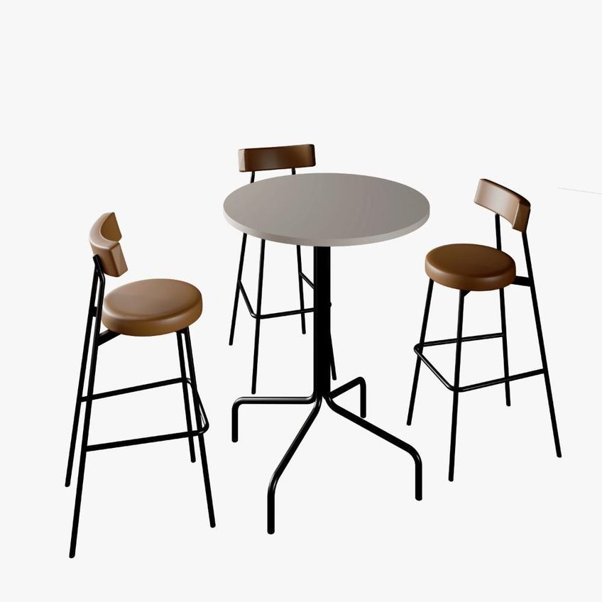 Mesa Bistrô Somb80rd Sem Porta Mdp Tamanho 80cm Preto Soho Home Design - imagem 3