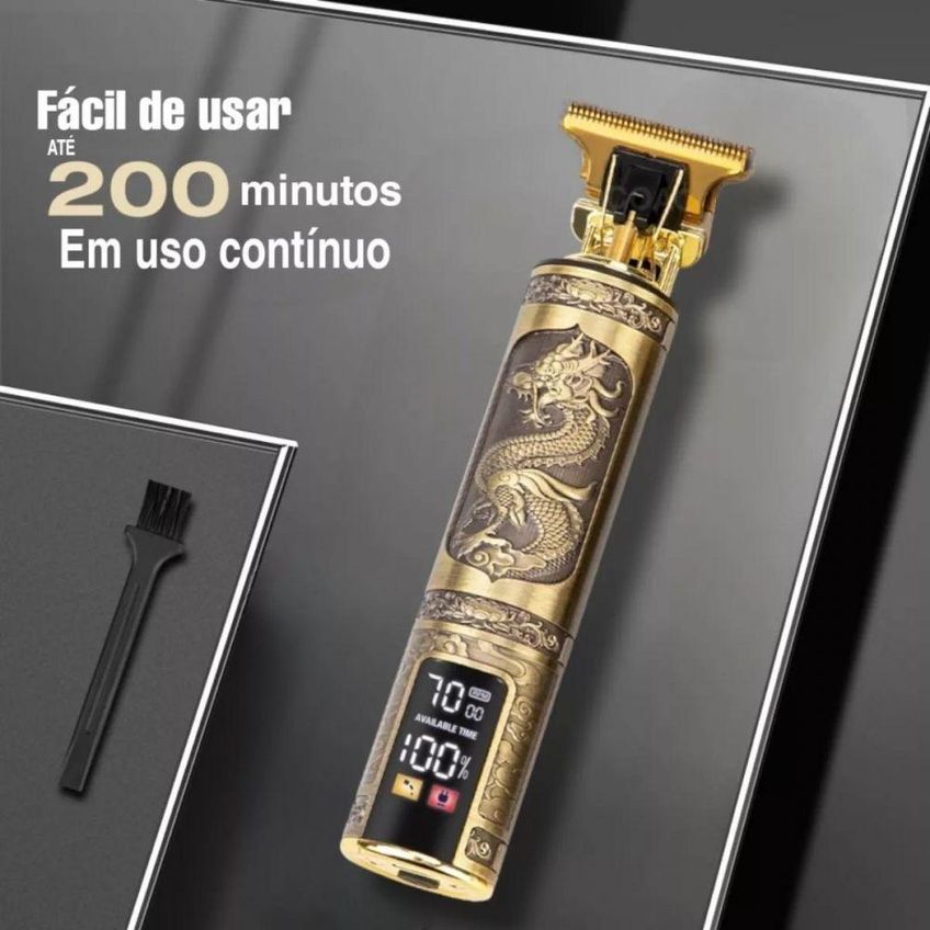 Máquina De Cortar Cabelo Kapbom Profissional Lâmina T Sem Fio Digital Preto Bivolt - imagem 3
