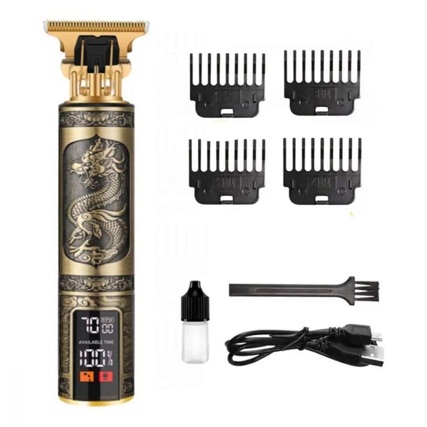 Máquina De Cortar Cabelo Kapbom Profissional Lâmina T Sem Fio Digital Preto Bivolt - imagem 4