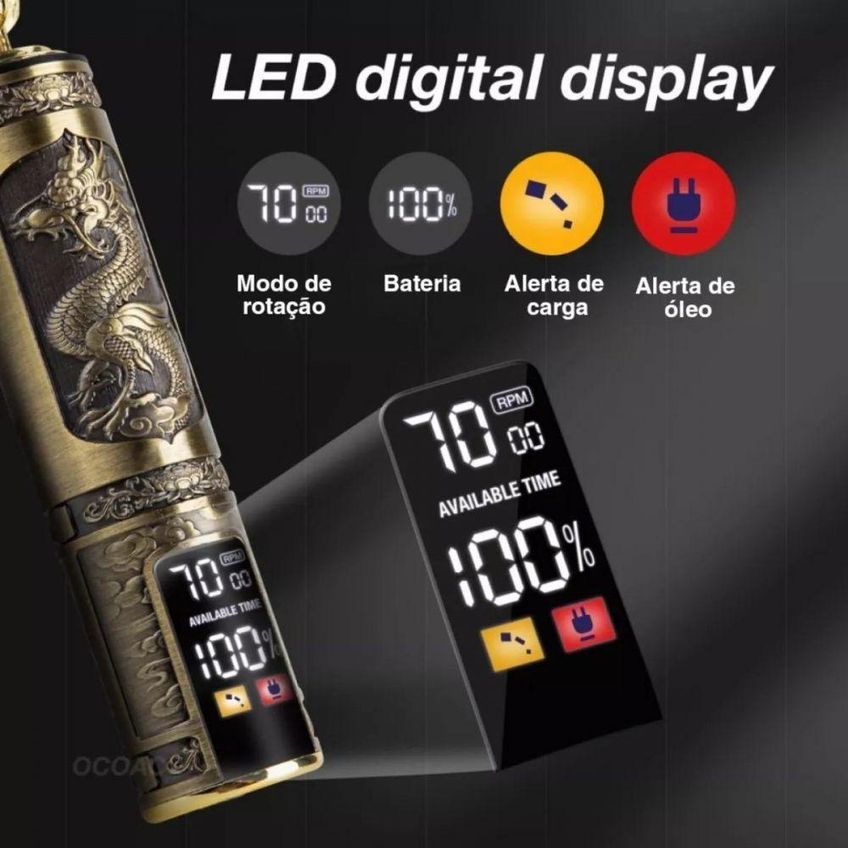 Máquina De Cortar Cabelo Kapbom Profissional Lâmina T Sem Fio Digital Preto Bivolt - imagem 5