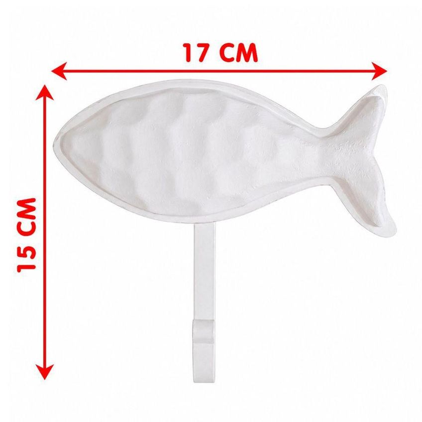 Gancho Peixe Cabideiro De Parede Porta Toalha Para Roupas Bolsas E Acessorios Branco - imagem 4