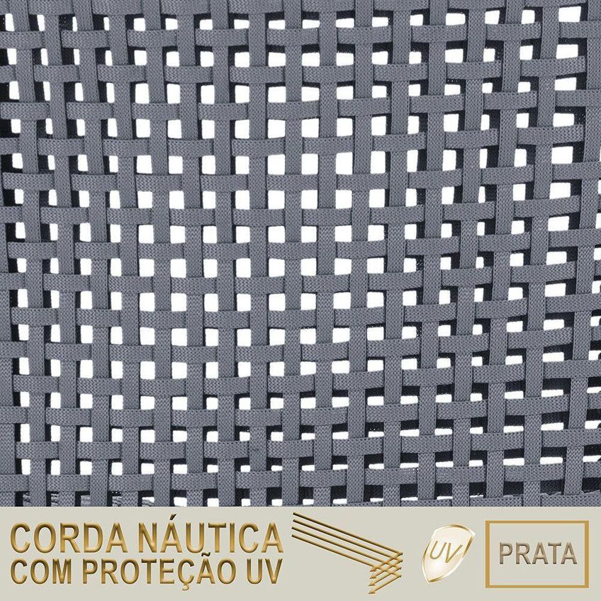 Kit 2 Espreguiçadeiras Catar Reclinável Alumínio Corda Náutica Marrom Trama Original - imagem 4