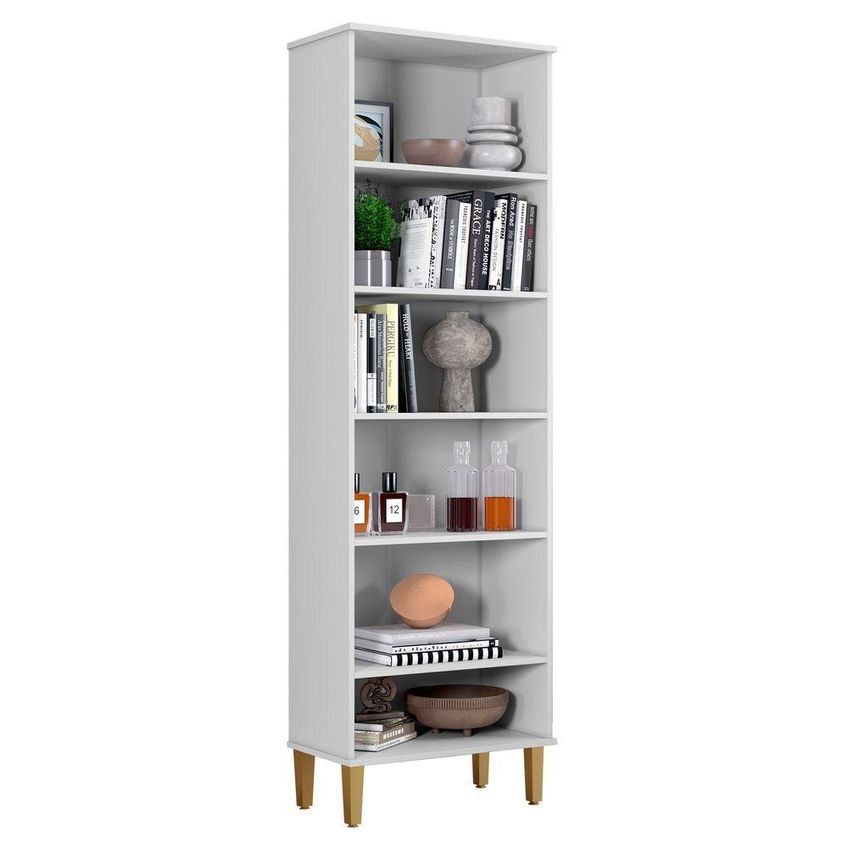 Armário Multiuso Goiânia 2 Portas 4 Prateleiras MDP 60cm Branco Kaiki Móveis - imagem 3
