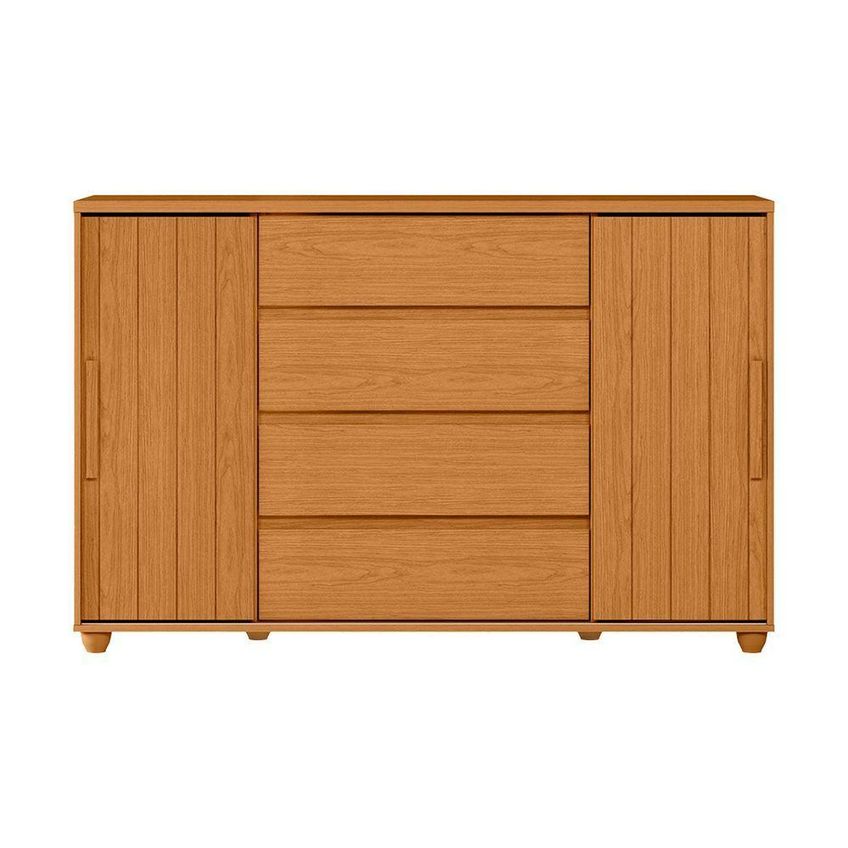 Comoda Multiuso Gaveteiro Vivace 4 Gavetas Mdp Fosco Cinamomo Marrom Vivace - imagem 5