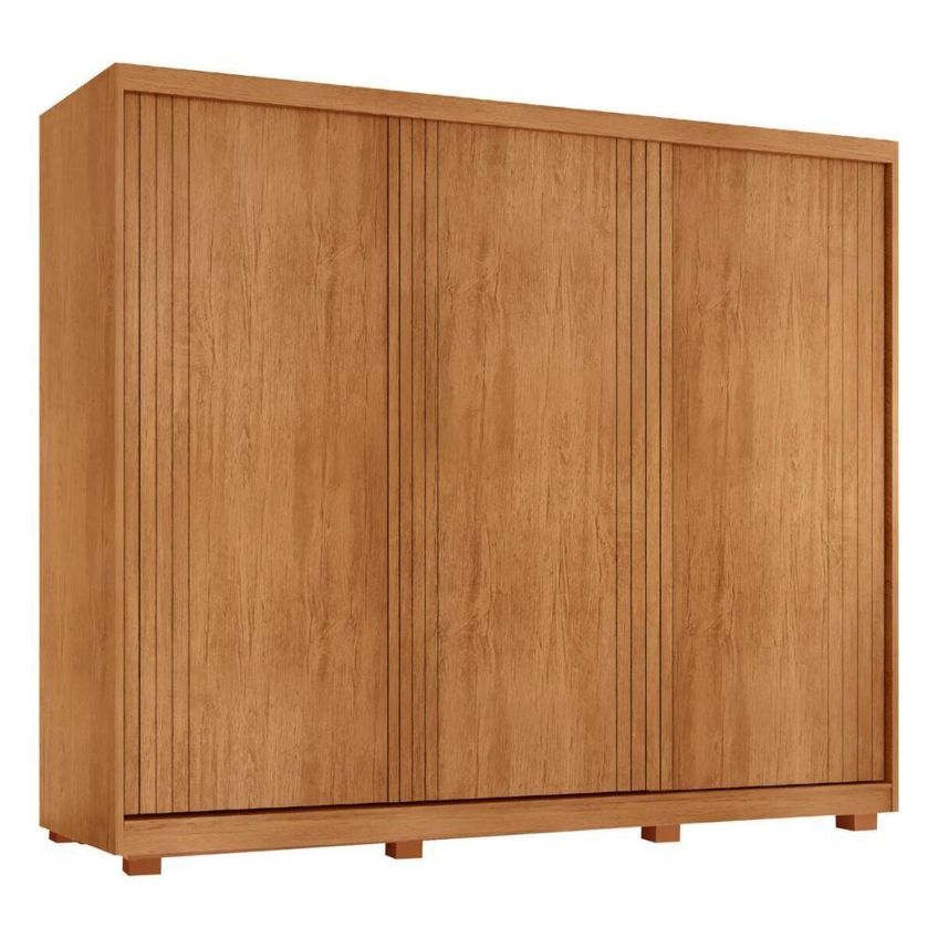 Guarda Roupa Casal Cr35539 3 Portas Correr 4 Gavetas Mdf Laqueado Madeirado Multimóveis - imagem 3
