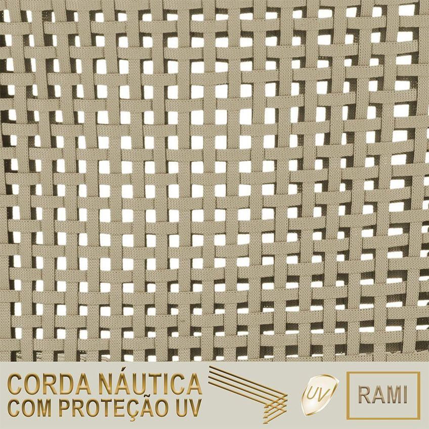 Kit 6 Banquetas Roma Alumínio Tecido Com Encosto Fixo Fendi Trama Original - imagem 3