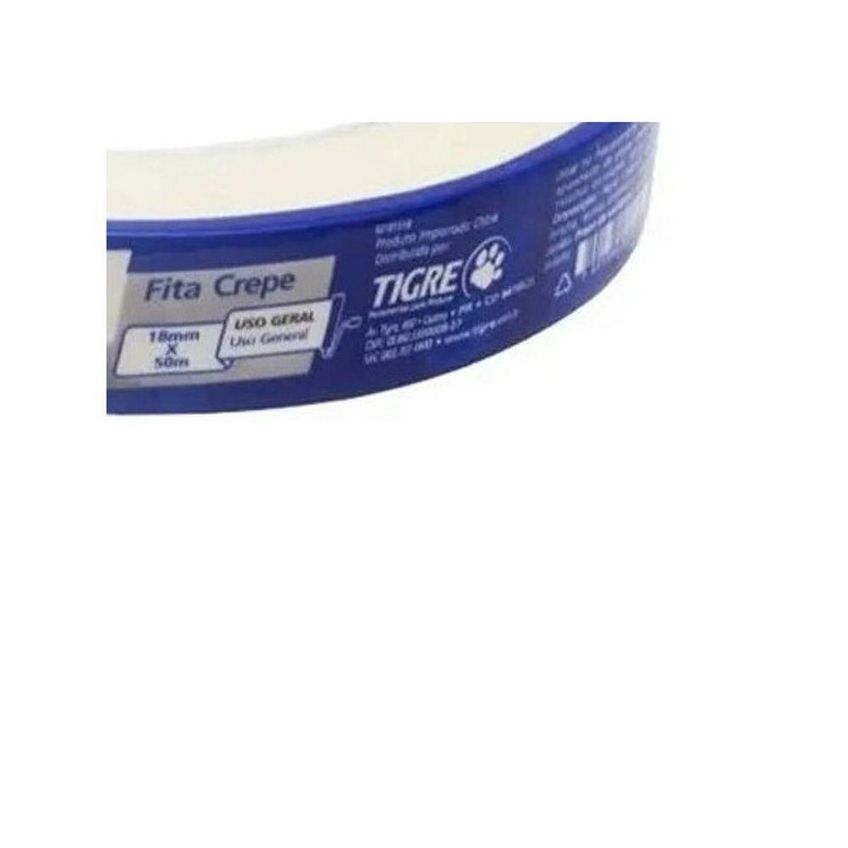 Fita Crepe 18mm X 50m Pintura Fixação Temporária Remoção Limpa Bege Tigre - imagem 3