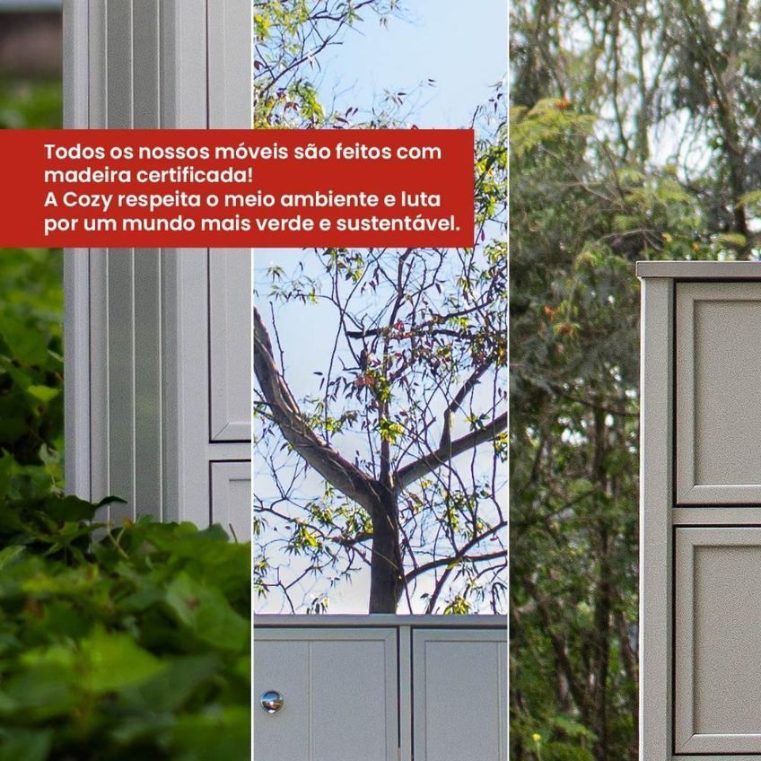 Cozinha Compacta Denver 7 Portas 3 Gavetas MDF MDP Branco Ditália Móveis - imagem 3