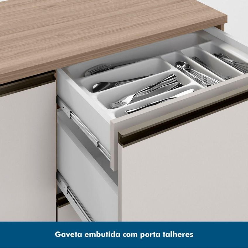 Cozinha Modulada Etna Flex 6 Portas 4 Gavetas MDF Carvalho Pallazio - imagem 4