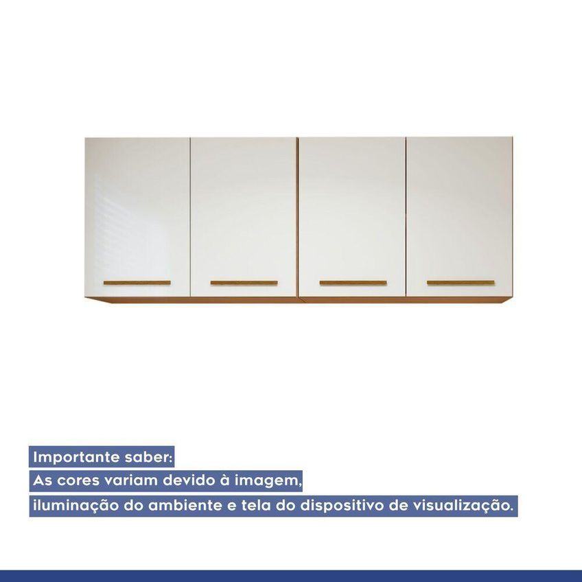 Lavanderia Modulada Guarapari 4 Portas 2 Prateleiras MDF-MDP 160cm Off White Kaiki Móveis - imagem 4