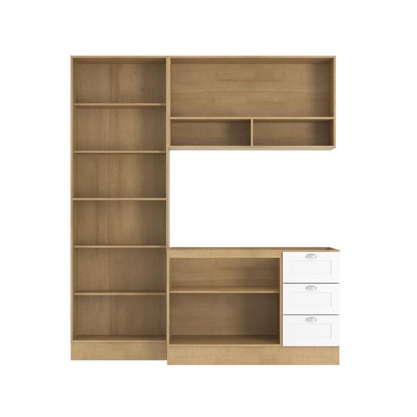 Armário De Cozinha Denver 4 Portas 3 Gavetas Mdf-mdp 190cm Branco Ditália - imagem 5