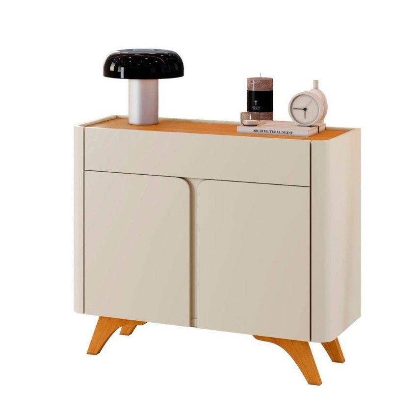 Buffet Aros 2 Portas Madeira Maciça Com Dobradiça Slow Motion Off White - imagem 3