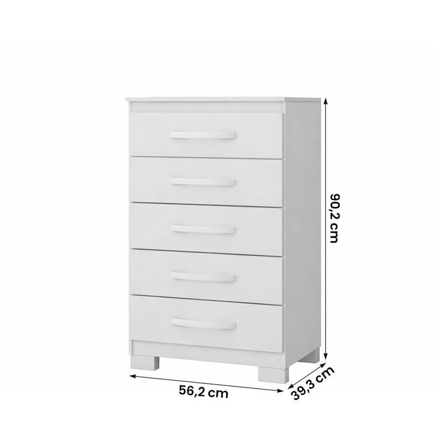 Cômoda Modena 562 5 Gavetas MDP Puxador Plástico Malbec Loja Doce Lar - imagem 3