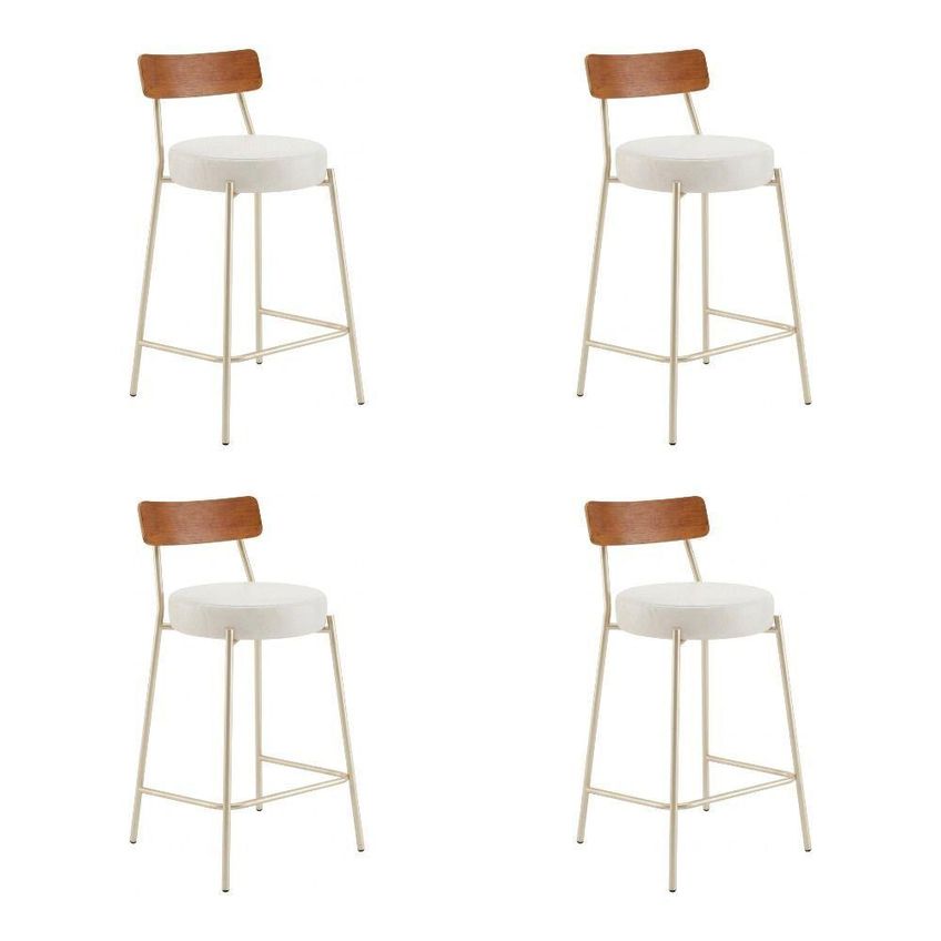 Banqueta Cozinha Alta Londrina Pu D03 Assento Em Pu Com Encosto 95cm Branco D'rossi - imagem 3