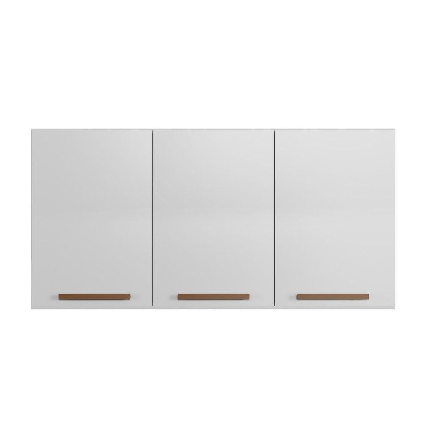 Armário Aéreo Ônix 104cm 3 Portas MDF-MDP Porta Bater Branco Arte Móveis - imagem 5