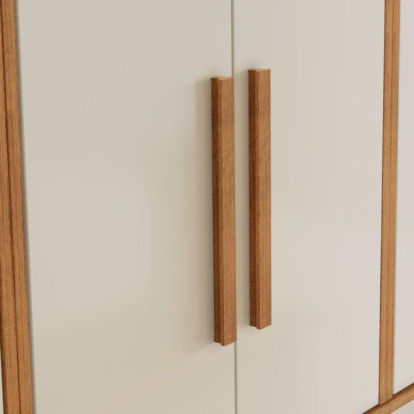 Armário Aéreo Lorena 60cm 2 Portas MDP Porta de Bater Off White Kaiki Móveis - imagem 3