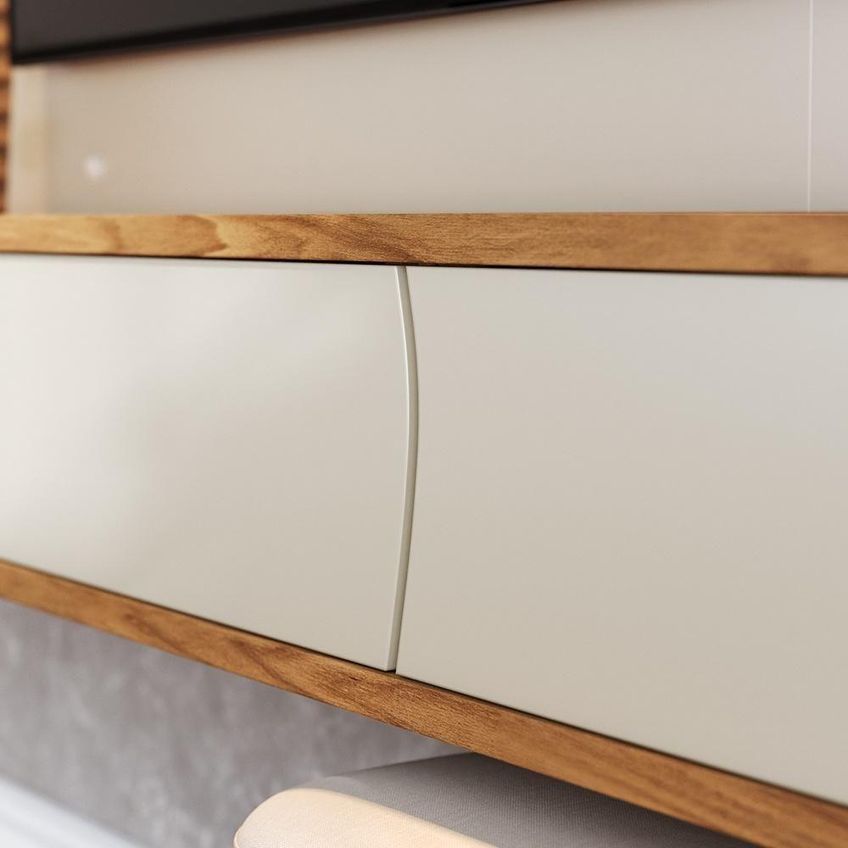 Painel Para TV Egeu 65" 179cm MDF-MDP com LED Off White Colibri Móveis - imagem 5