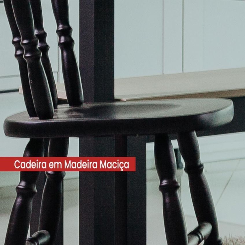 Cadeira Ditália Madeira Maciça de Eucalipto Preto Ditália Móveis - imagem 3