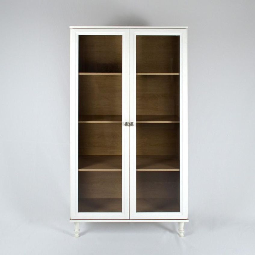 Cristaleira Estante E-957 2 Portas 4 Prateleiras Vidro Temperado Branco Ditália Móveis - imagem 4