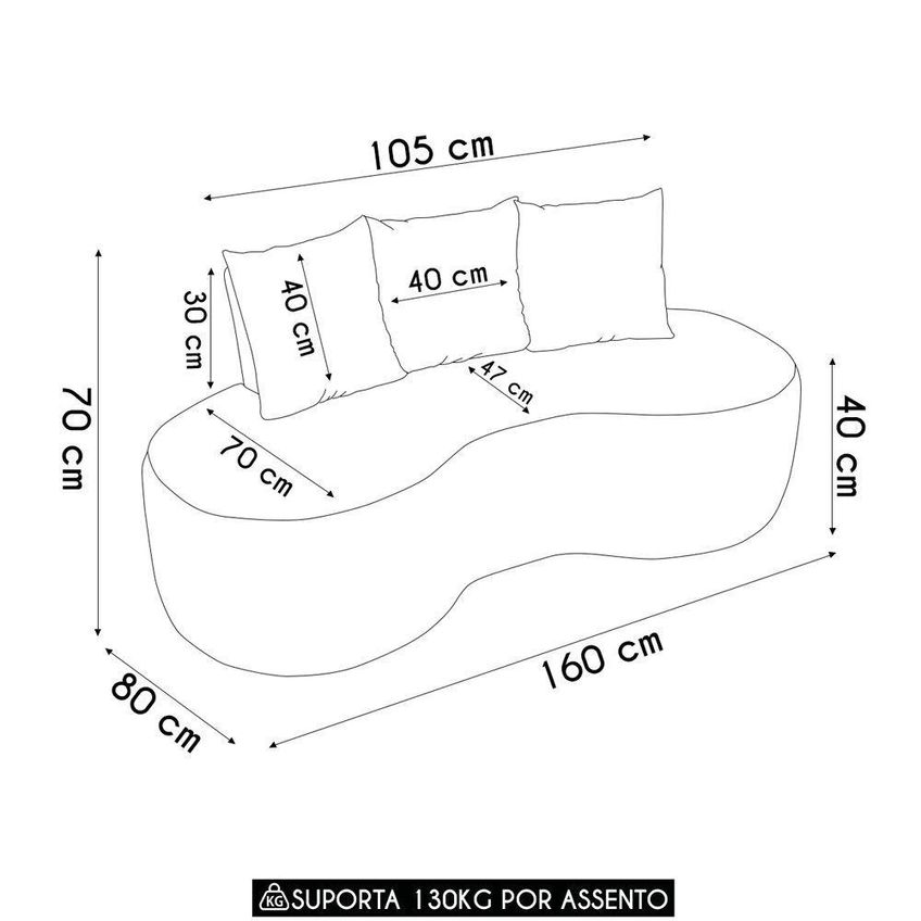 Sofá Benin 2 Lugares Fixo 160cm Terracota Linho Orgânico Com Almofadas D'rossi - imagem 5