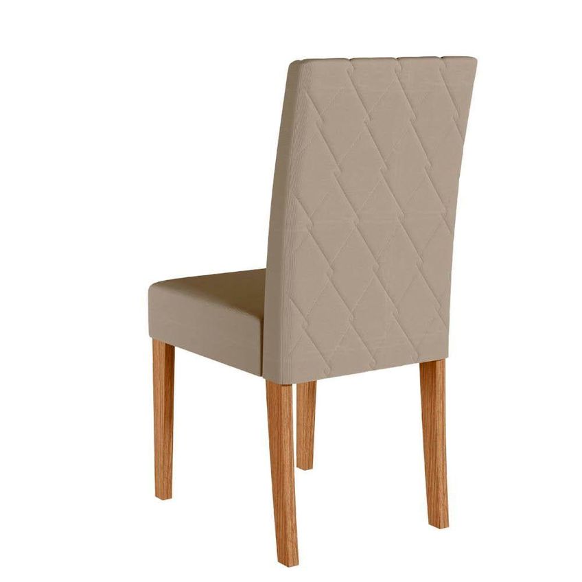 Kit 8 Cadeiras De Jantar Jade Mdf Suede Bege Base Freijó Pallazio - imagem 5