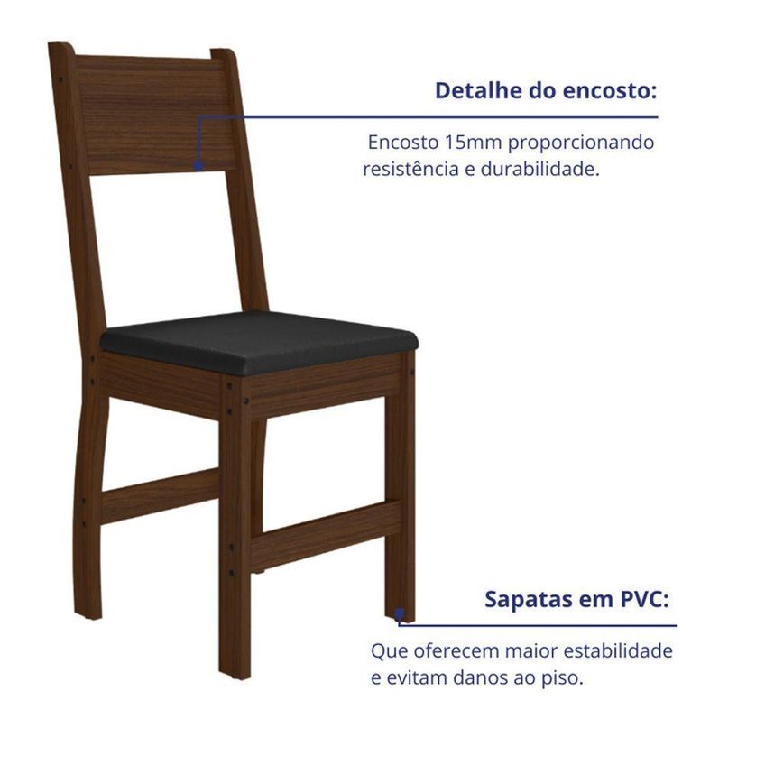 Kit 2 Cadeiras De Jantar Milano MDF Espuma Amêndoa Pallazio - imagem 3