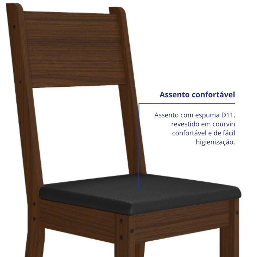 Kit 2 Cadeiras De Jantar Milano MDF Espuma Amêndoa Pallazio - imagem 4