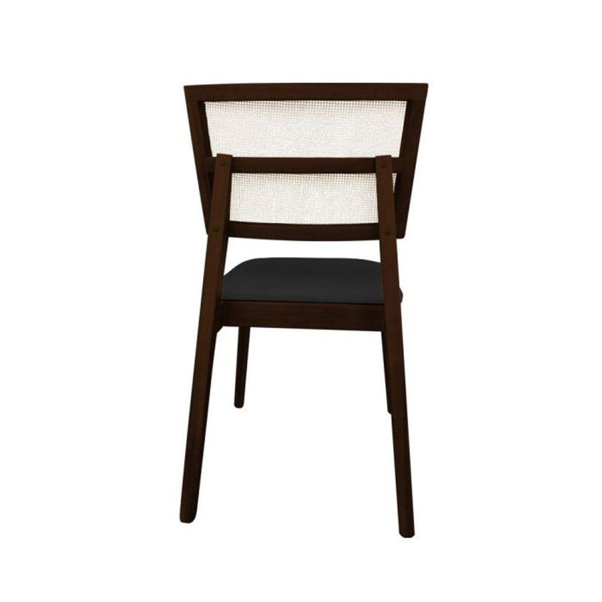 Kit 8 Cadeiras De Jantar Manuela Madeira Maciça Tela Veludo Preto Castanho - imagem 4