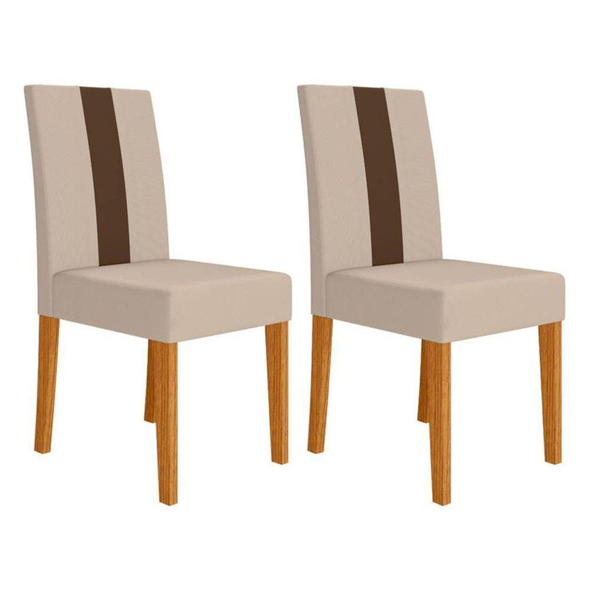 Kit 8 Cadeiras De Jantar Linea Mdf Suede Bege Pallazio - imagem 2