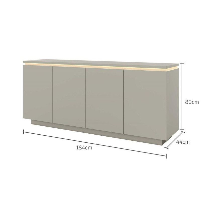 Buffet Lux 4 Portas MDF com Gaveta Off White Mavaular Móveis - imagem 2