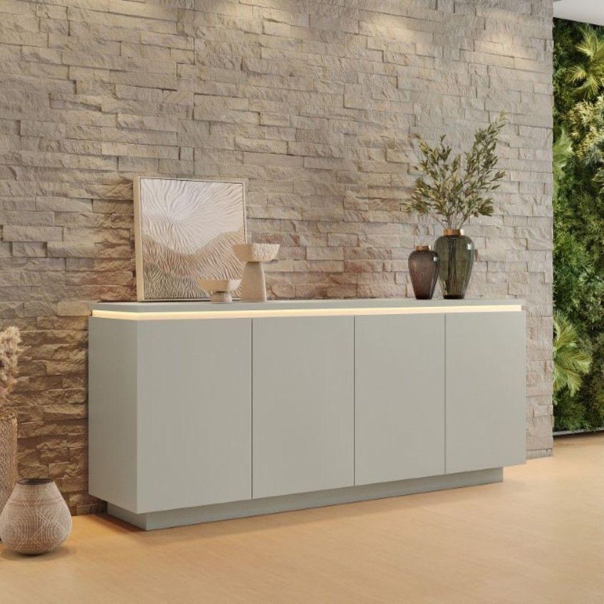 Buffet Lux 4 Portas MDF com Gaveta Off White Mavaular Móveis - imagem 3