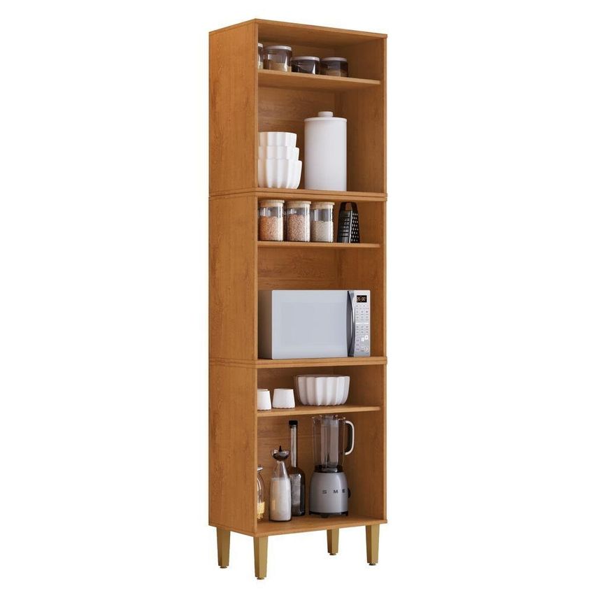 Paneleiro Lorena 4 Portas 1 Gaveta MDF 60cm Off White Kaiki Móveis - imagem 3
