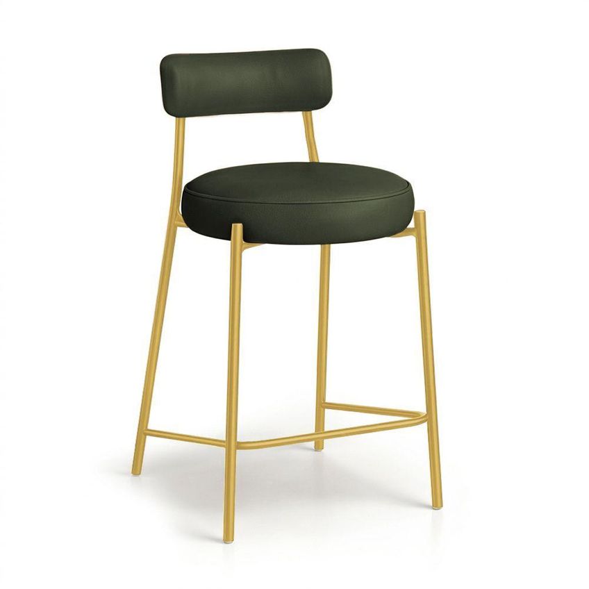 Banqueta Londres Pu Base Fixa Com Encosto Industrial Verde D'rossi - imagem 3