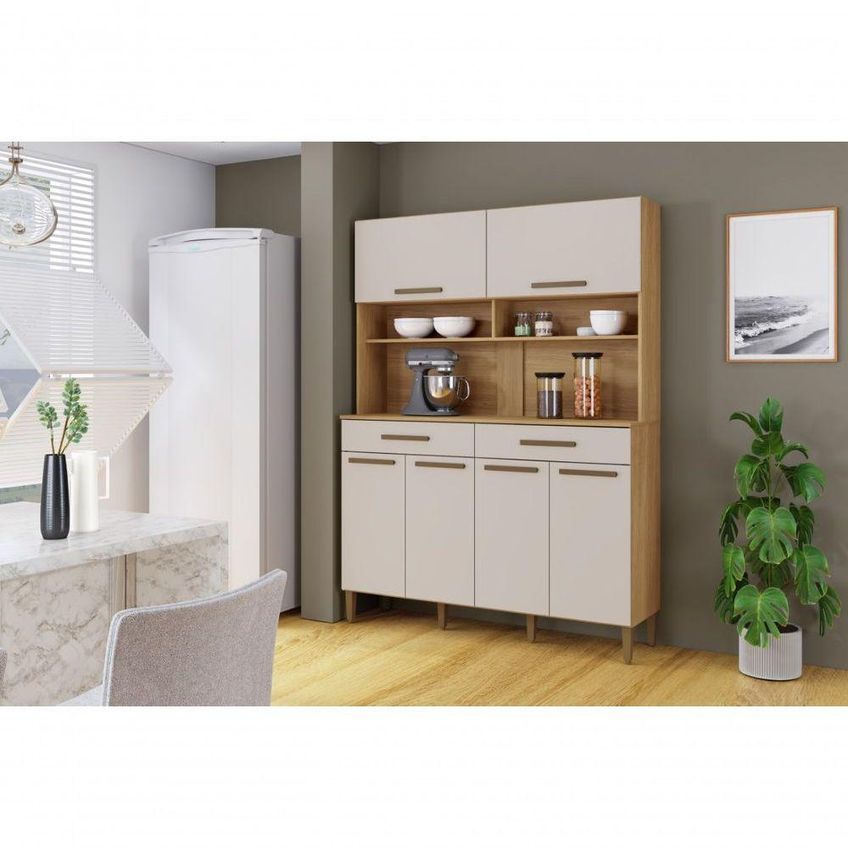 Kit Cozinha Itália 6 Portas 2 Gavetas MDF-MDP 138cm Arte Móveis - imagem 3