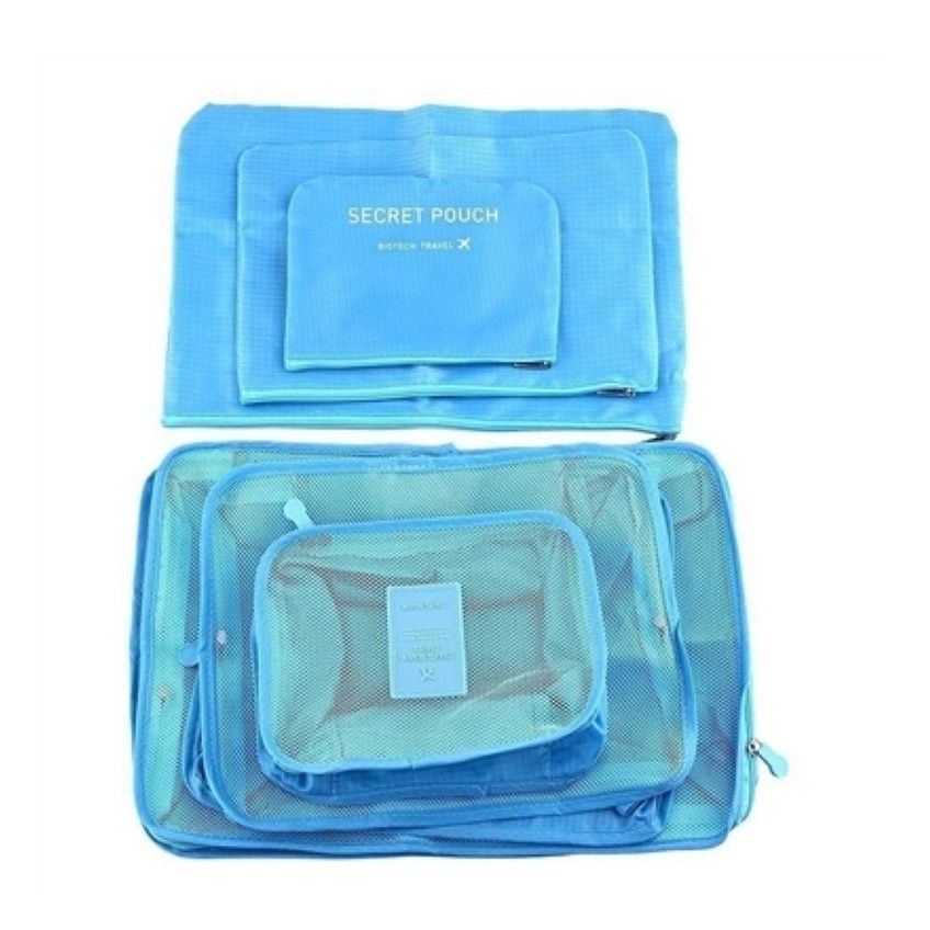 Organizador De Malas Yeet 6 Peças Poliéster Cubos E Nécessaires Azul - imagem 4