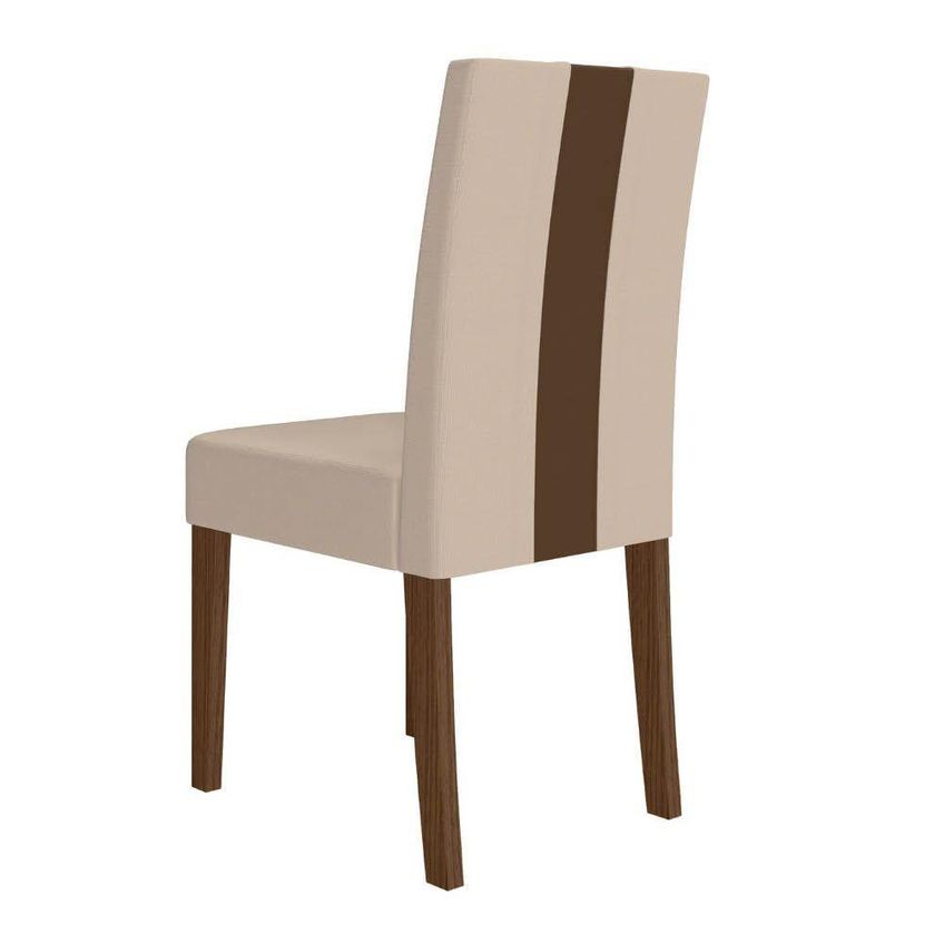 Kit 4 Cadeiras De Jantar Linea MDF Suede Bege Base Amêndoa Pallazio - imagem 3