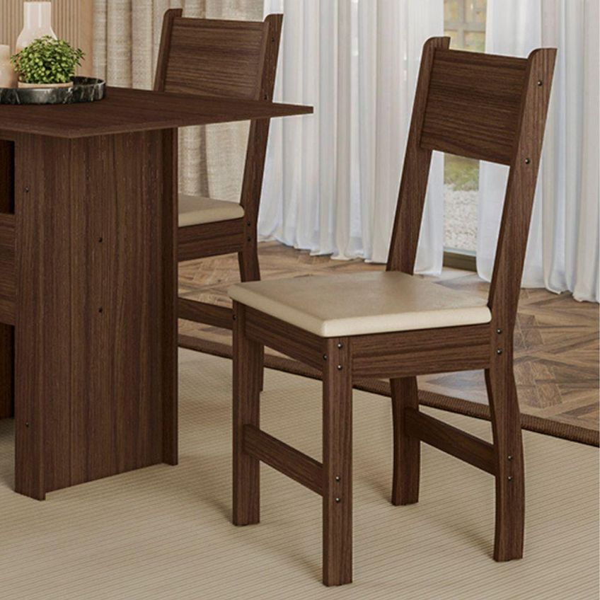 Kit 8 Cadeiras De Jantar Milano Mdf Espuma Bege Pallazio - imagem 4