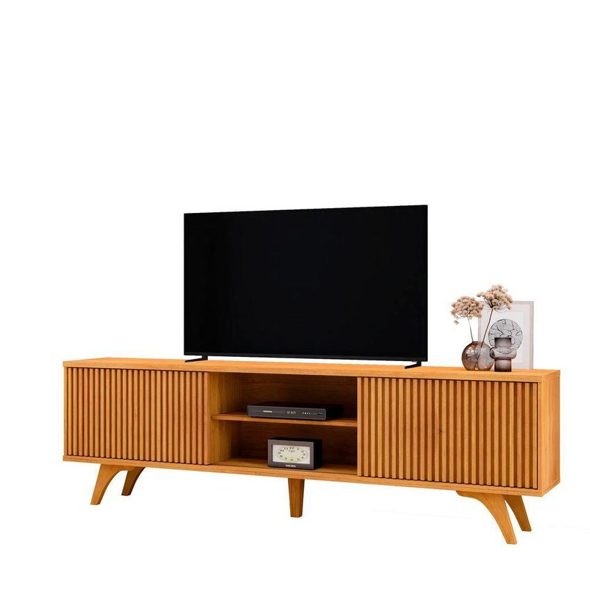 Rack Siena Para TV 65" 220cm MDF Pés Reguláveis Amadeirado Mavaular - imagem 5