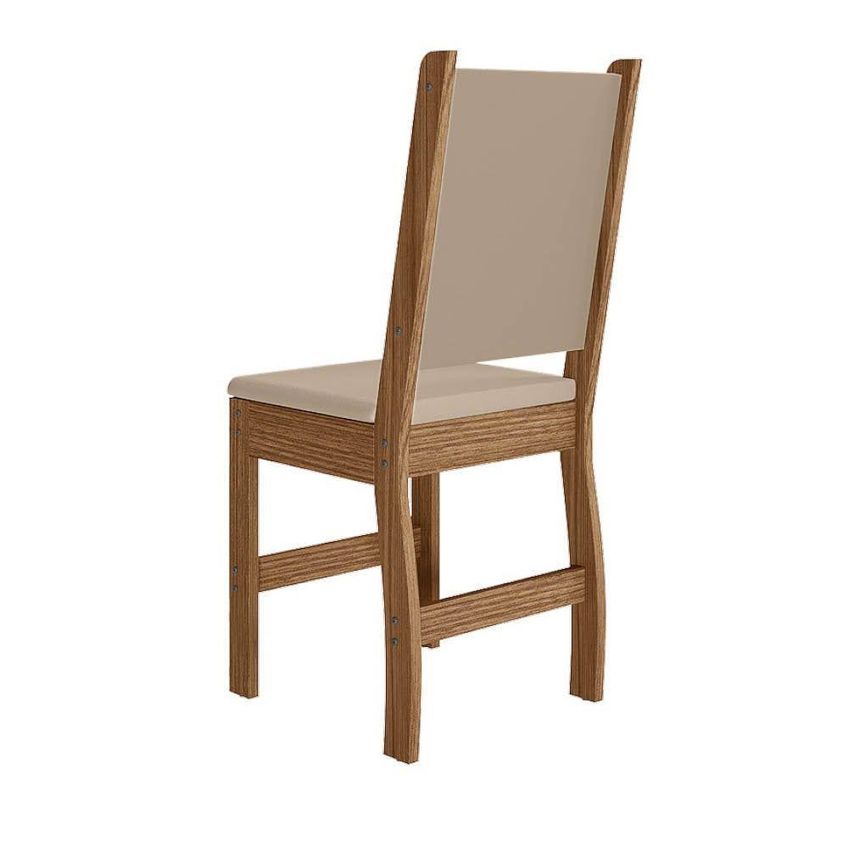 Kit 2 Cadeiras De Jantar Clara Estrutura Mdf Courino Bege Pallazio - imagem 5