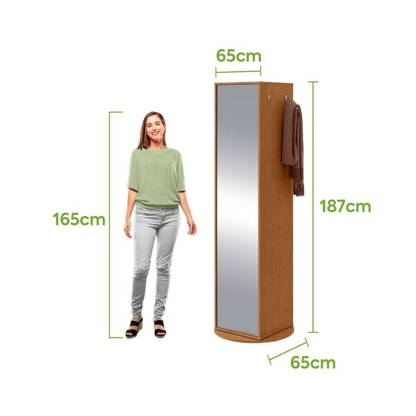 Sapateira Esthela 1 Porta 5 Prateleiras 65cm Mdf-mdp Amêndoa - imagem 4