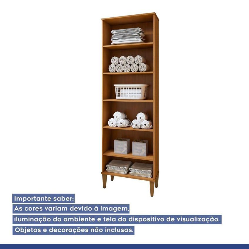 Armário Multiuso Aracaju 5 Prateleiras MDF-MDP 60cm Branco Kaiki Móveis - imagem 3