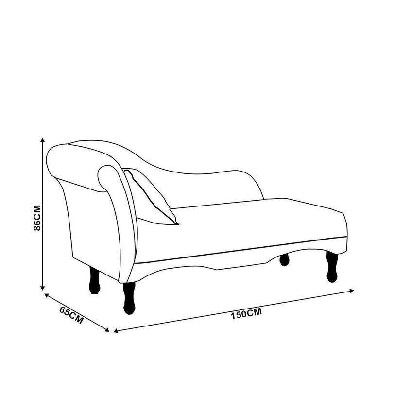 Sofá Recamier Medelin 2 Lugares Fixo 150cm Azul Linho Com Almofada D'rossi - imagem 4
