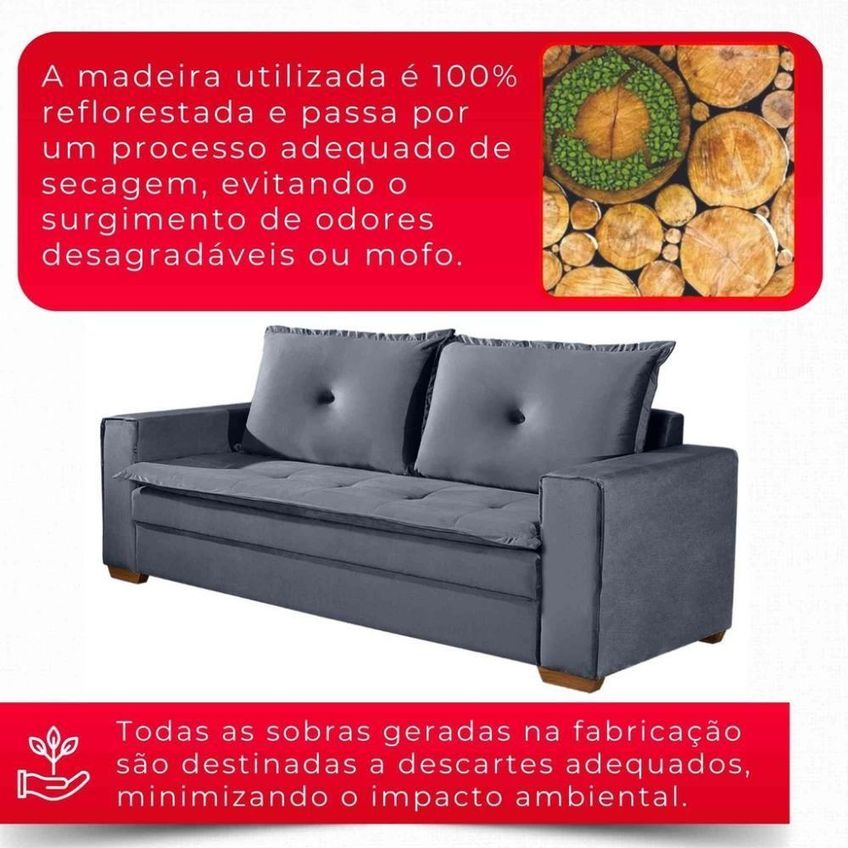 Sofá Unique 3 Lugares Reclinável 210cm Marrom Suede Top Útil - imagem 3