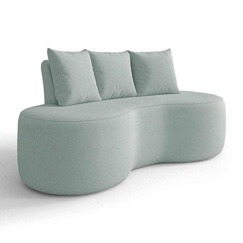 Sofá Benin 2 Lugares Orgânico 160cm Verde Menta Veludo Com Almofadas D'Rossi - imagem 3