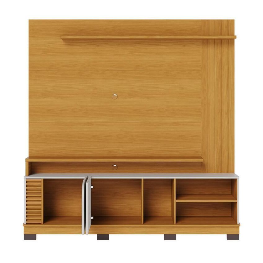 Home Theater Jurerê 1.8 Para TV Até 75" 182cm MDP Com Nichos Off White - imagem 3