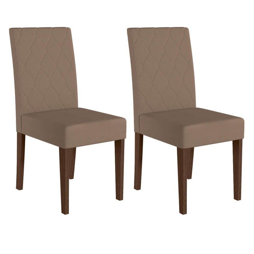 Kit 8 Cadeiras De Jantar Jade Estrutura Mdf Revestimento Suede Amêndoa Pallazio - imagem 3
